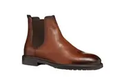 Geox Mens Tiberio Patent Leather Ankle Boots (Cognac) - UTFS11206