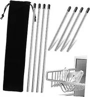 Cabilock 8-Piece Stainless Steel Dishwasher Bottle Holder Set with Insert Sticks Compatible with Soda Bottles Wine Glasses and Dish Draining for Kitchen Use
