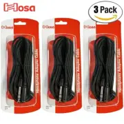 3-PACK Hosa 25FT MHE-325 3.5mm TRS Female To 1/4" TRS Male Extension Cable