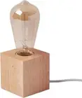 Vintage Table Lamp,Small Bedside Lamp with Square Wooden Base Desk Lamp,