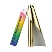 HTVRONT Metallic Gold HTV Vinyl Roll - 12" x 8ft Gold Heat Transfer Vinyl for...