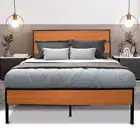 Metal Bed Frame Queen King Single Double Mattress Base Platform Wood Royal Sleep