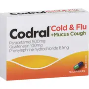 Codral Cold & Flu + Mucus Cough Capsules 16 pack