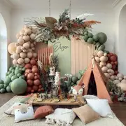 161pcs Jungle Balloon Garland Arch Kit - Premium Sage Eucalyptus Sand White Coffee Balloons - Baby Shower - Jungle Theme Birthday Party