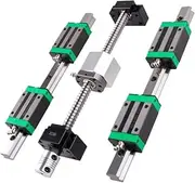 BLBMTCBCAG 2pcs HGR20 Linear Square Rail+4pcs HGH20CA Slides Carriage+ SFU1605 Ballscrew with BKBF12 Support+Coupling+Nut Housing CNC Set Linear Guide Rail(HGR20-500 1605-550)