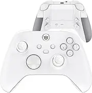 HEXGAMING ADVANCE Wireless Elite Controller for Xbox Series X & S, for Xbox One, and for Windows 7/8/10-4 Remappable Back Paddles - Hair Triggers - Interchangeable Thumbsticks - White Labeled