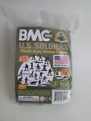 BMC Toys Plastic Army Women OD Green Female Military Soldier Figures USA Made