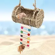 Cozioz Wooden Hermit Crab Hideout with Ladder and Climbing Bridge – Ideal for Hermit Crabs, Hamsters, Rats, Birds, and Parrots – Perfect Tank or Cage Accessory