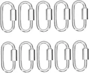 HEALSOPTHY Heavy Duty Iron Chain Links Locking Carabiner Clips for Climbing Camping and DIY Jewelry Making Quick Links with High Strength and Abrasion Resistant Design