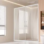 Semi-frameless Double Sliding Shower Door SGCC Tempered Glass 1/4" Chrome