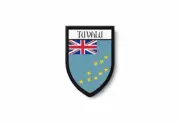 PATCH PATCHES EMBLEM IRON ON GLUE PRINT FLAG world crest tuvalu