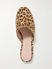 [Loeffler Randall] Loeffler Randall - Paola Bow-embellished Leopard-print Velvet Mules - Leopard print - US5 US5 Animal print