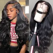 136 Natural Color Human Hair Lace Wig Front Lace Body Wave Human Hair 150% Density 14-28 Inches