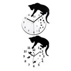 Silent hanging clock, non-ticking cat wall clock, analog clock for hotel,