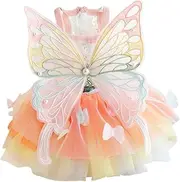 Pet Dress for Small Dogs - Cat Clothes Dresses - Gorgeous Colorful Spring and Summer Outfit, Butterfly Wing Design