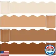 Whaline 65.6ft Brown Bulletin Board Borders 4 Rolls Brown Series Die-Cut Boar