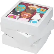 15Pcs 8X8X2 Inches Bakery Boxes with Window Pie Boxes Cookies Boxes Chocolate Co
