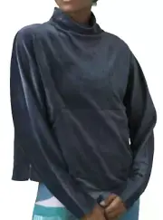 NEW prAna BLACK VELOUR FUNNEL NECK PHEONIX PULLOVER TOP SIZE LARGE W23202126