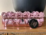 BATH & BODY WORKS PARIS PINK BOWS MIRROR CARE JEWELRY TRAY PLATE PERFUME HOLDER