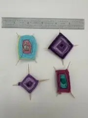 Handcrafted Yarn Art Ornaments - Made with Love by My Son!