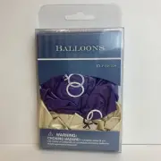 Wedding Ring Balloons Purple & White 15 Pc