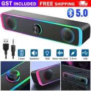Wired USB Powered/Bluetooth 5.0 Computer Stereo LaptopSpeakers for Desktop PC AU