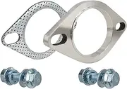 SHINTONES 2.5 Inch 2 Bolt Exhaust Flange and Gasket,Stainless Steel Exhaust Flange Connection Set with Flange Bolts and Nuts(63mm)