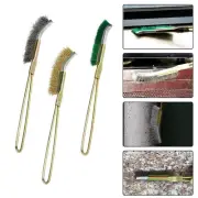 3 Piece Mini Wire Brush Set for Rust Removal and General Purpose Cleaning