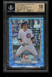 2014 Bowman Chrome Draft Top Blue Wave Refractor Kris Bryant ROOKIE BGS 10 pop 6