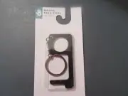Door Opener and Stylus Anti Microbial for Key Chain for safety Zinc Alloy Black