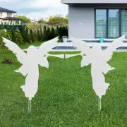 2 Pieces Outdoor Nativity Yard Decor Plastic Angel Yard Sign Seasonal White Nati