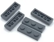 Lego 5 New Dark Bluish Gray Plates 1 x 3 Stud Pieces