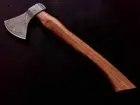 HANDMADE DAMASCUS STEEL TOMAHAWK HATCHET AXE/KNIFE HANDLE ROSE WOOD WITH SHEATH