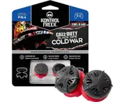 KontrolFreek Call of Duty: Black Ops Cold War Performance Thumbsticks for PlayStation 4 (PS4) and PlayStation 5 (PS5) | 2 High-Rise, Concave| Black/Red