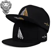 Black Snapback Embroidery Mens Baseball Cap Flat Brim Hip Hop Street Fashion Hat