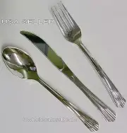 48 Plastic Silver FORKS-SPOONS-KNIVES (16 sets) Cutlery Look of Silverware