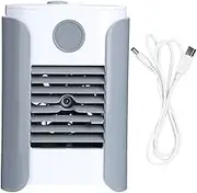 Haofy Portable Moisture Fan Air Cooler Music Radio Mini Climate System with 4-color Light, 200 Ml of Water Tank Home USB Powered