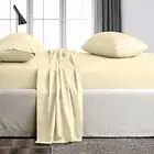 500TC 100%cotton sheet set/quilt/fitted ivory solid au single/double/king/supkin