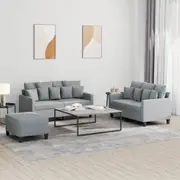 Sofa Set with Cushions Lounge Sofa Couch Settee Living Room Fabric vidaXL