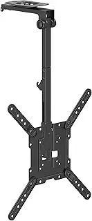 Mount Plus CM344 Flip Down TV and Monitor Roof Ceiling Mount | Fits Flat TV 23 to 55 Inches | VESA Compatible 200x200, 400x400 | Height Adjustable | Pitched Roof