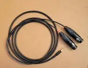 1'FT-25FT Mogami Y cable Aux Audio 3.5mm Stereo Male to Neutrik Dual XLR-F L-R