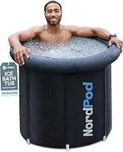 Lifepro Cold Plunge Tub - Portable Ice Bath Tub for Adults and Athletes with Cover and Bag, Large 102 Gallon Bathtub for Cold Water Therapy Recovery - Outdoor Pool at Home with Temp -4°F - 122°F.