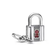 Genuine Pandora Pave Padlock And Key Heart Love Dangle Charm 790088C02 With Box