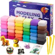 Air Dry Clay, 36 Colors Modeling Clay Kit with 3 Sculpting Tools, Magic Foam
