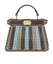 Multicolour interlaced leather bag One size color