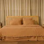 Iced Coffee Linen Sheet Set - 100% French Flax Linen, King / Iced Coffee