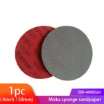 6 英寸砂輪海綿 MIRKA ABRALON 150 毫米砂紙 180-4000 粒度泡沫鉤環盤,用於汽車拋光和拋光