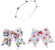 Set of 3 Hair Clips with Bow Back to School Apple Letters Flower Pencil Pattern Design Hair Bow Accessories Hairpin Hair Band Made of Alloy for First Day of School Students Hair Accessories