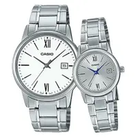 在飛比找ETMall東森購物網優惠-【CASIO 卡西歐】指針對錶 不鏽鋼錶帶 生活防水 礦物玻