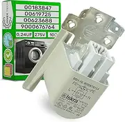 Anti-interference condenser dryer 0.24UF 275V 1Ohm with original code 00183847 00619725 00623688 9000676764 for Bosch for Siemens for Constructa for Balay - Made in EU - Warranty 5 years - ONIX TECH